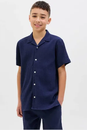 JACK & JONES JUNIOR overhemd donkerblauw Jongens Katoen Klassieke kraag