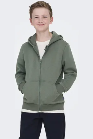 Only & Sons JUNIOR sweatvest grijs Effen