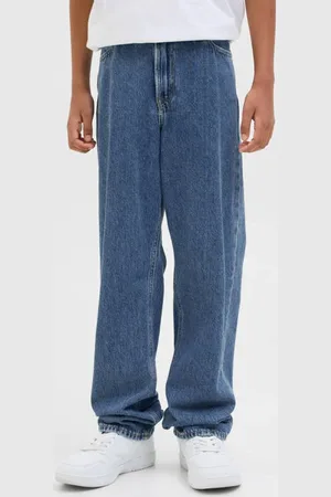 JACK & JONES JUNIOR relaxed high waist regular fit jeans medium Blauw Jongens Stretchdenim