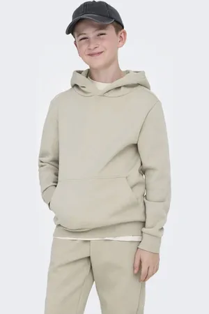 Only & Sons JUNIOR hoodie beige Sweater Grijs Effen