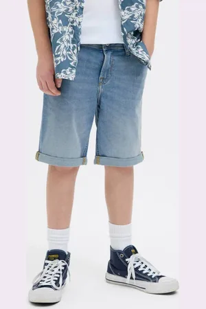 JACK & JONES JUNIOR denim short medium Korte broek Blauw Jongens Stretchdenim