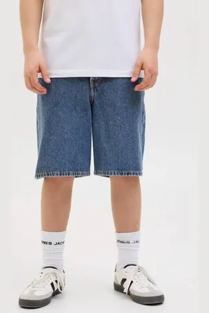 JACK & JONES JUNIOR denim short medium Korte broek Blauw Effen