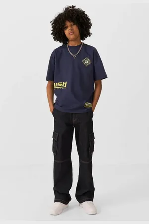 CoolCat Cargobroek Damian Donker Blauw Jongens Katoen Effen