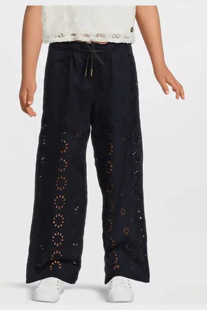 Like Flo Straight casual broek Meisjes Kant Effen
