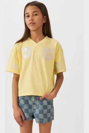 CoolCat Denim short Hailey met checkerboard print Korte broek All over print