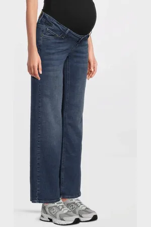 Love2wait Low waist zwangerschaps wide leg jeans Blauw Dames Denim