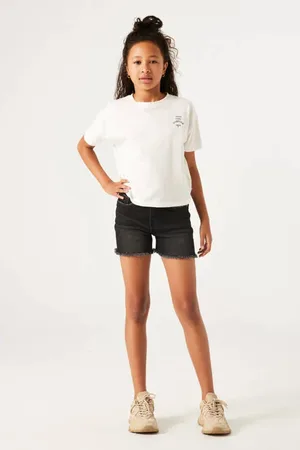 Garcia High waist slim fit denim short Rianna short dark used denim Korte broek Meisjes Stretchdenim