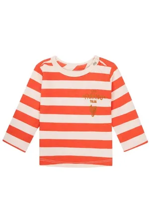 Noppies Baby longsleeve rood Jongens Katoen Ronde hals Streep