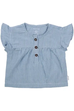 Noppies Baby blousetop blauw Meisjes Lyocell Ronde hals Streep