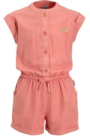 Me & My Monkey Twill jumpsuit Playsuit Oranje Meisjes Katoen Ronde hals