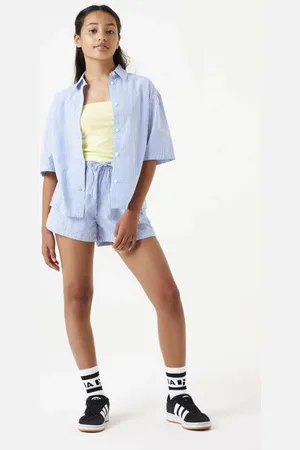 Garcia Loose casual short blauw Korte broek Meisjes Katoen Streep