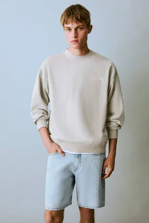 MANGO Sweater lichtgrijs Backprint