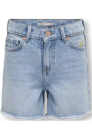 ONLY KIDS GIRL regular denim short Korte broek Blauw Meisjes Katoen