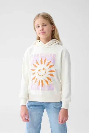 SHOEBY Hoody met printopdruk /lila/oranje Sweater Meisjes Katoen Capuchon