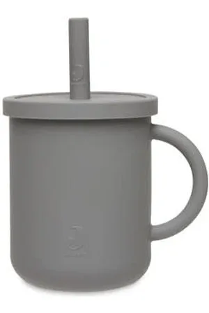 Jollein Siliconen rietjesbeker met rietje Storm grey (270 ml)