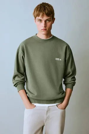 MANGO Sweater olijfgroen Backprint