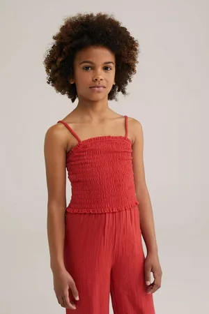 WE Fashion Straight jumpsuit Meisjes Katoen Vierkante hals Effen