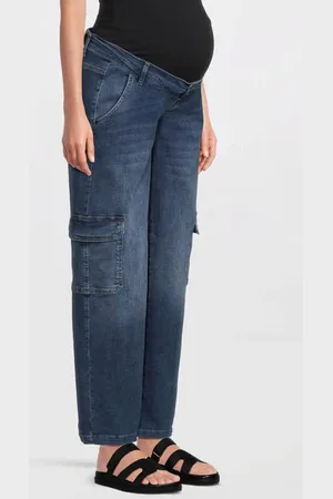 Love2wait Low waist zwangerschaps cargo jeans Blauw Dames Denim