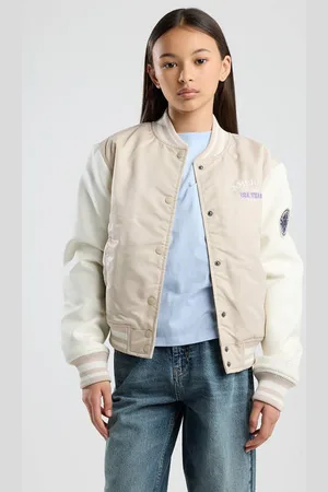America today Bomberjack zomer beige Jas Meisjes Polyester Opstaande kraag