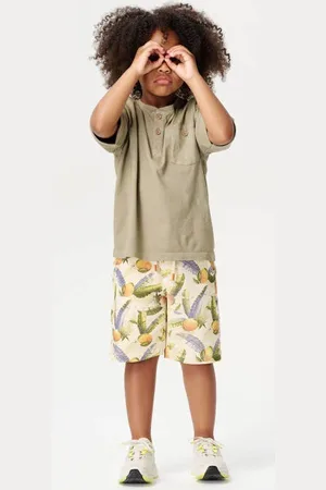 Noppies Kids relaxed sweatshort beige Korte broek Jongens Katoen All over print