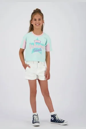 Vingino Regular denim short wit Korte broek Meisjes Stretchdenim Effen