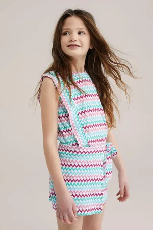 WE Fashion Mouwloze top multi Meisjes Polyester Ronde hals All over print