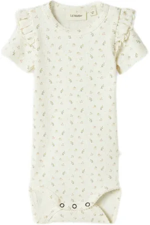 Lil Atelier BABY romper Meisjes Stretchkatoen Ronde hals Bloemen