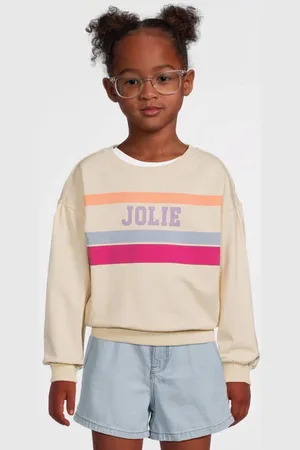 Like Flo Sweater beige Meisjes Katoen Ronde hals Printopdruk