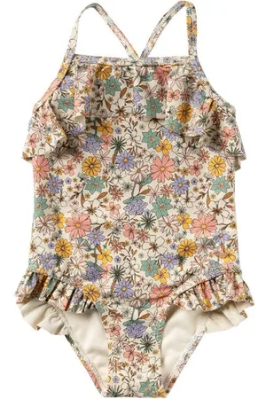 Salted Stories Badpak met ruches Meisjes Polyester Bloemen