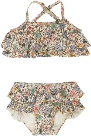Salted Stories Bikini met ruches Meisjes Polyester Bloemen