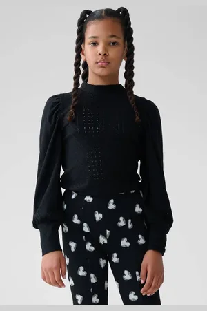 SHOEBY Top Meisjes Stretchkatoen Ronde hals Effen