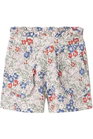 NAME IT MINI regular paperbag short wit Korte broek Meisjes Modal Bloemen