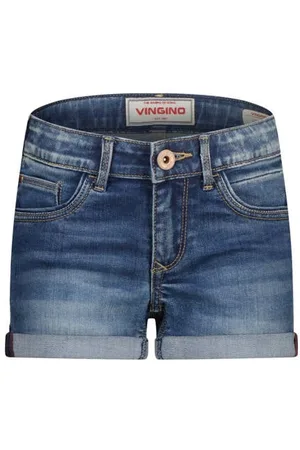 Vingino Regular denim short medium blue denim Korte broek Blauw Effen