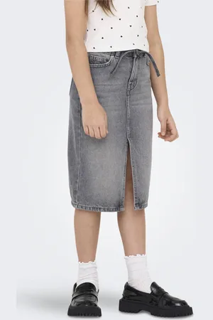 ONLY KIDS GIRL denim spijkerrok grey denim Grijs Effen