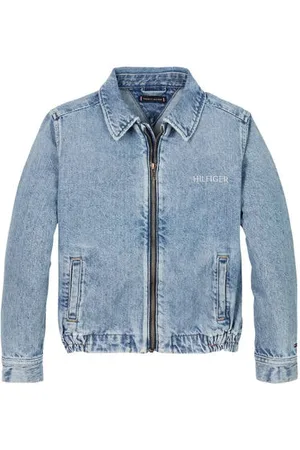 Tommy Hilfiger Spijkerjas medium blue denim Blauw Jongens Katoen Klassieke kraag