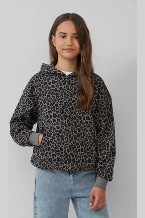 QS by s.Oliver Hoodie olijfgroen Sweater Panterprint