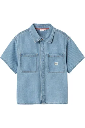 NAME IT KIDS denim overhemd Blauw Streep
