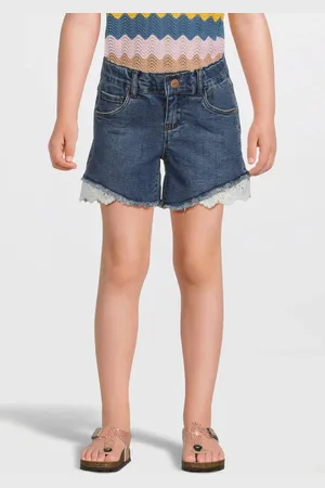 NAME IT KIDS regular fit denim short NKFSALLI Blauw Meisjes Stretchdenim