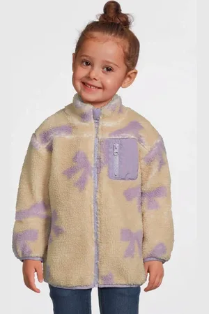 NAME IT MINI teddy jas beige Grijs Effen