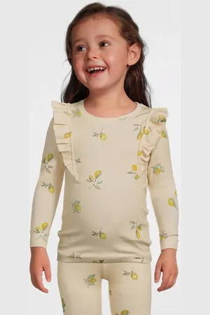 NAME IT MINI longsleeve ecru Beige Meisjes Stretchkatoen Ronde hals Effen