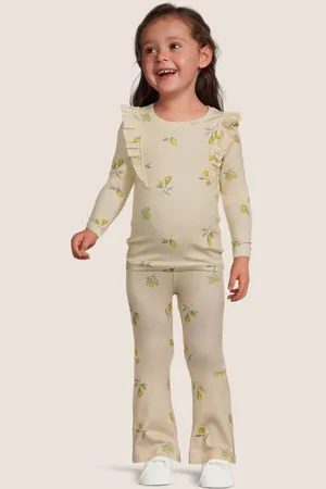 NAME IT MINI flared legging ecru Broek Beige Meisjes Stretchkatoen Effen