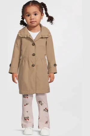 NAME IT MINI trenchcoat bruin Jas Meisjes Polyester Klassieke kraag Effen