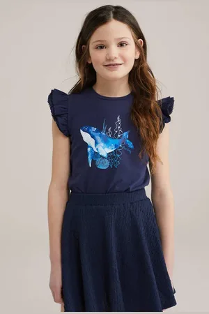 WE Fashion Mouwloze top met pailletten Meisjes Stretchkatoen Ronde hals