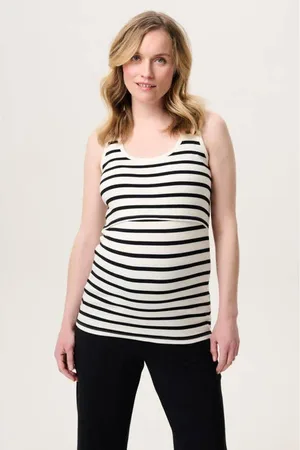 Noppies Maternity zwangerschaps top beige Dames Stretchkatoen Ronde hals