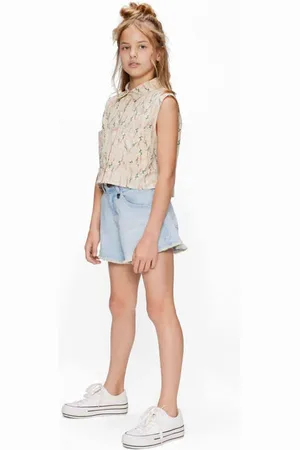Retour Denim loose short light blue denim Korte broek Blauw Meisjes Stretchdenim