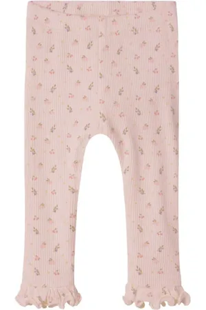 Lil Atelier BABY slim legging roze Rosé Meisjes Katoen Effen
