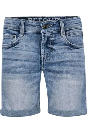 Retour Denim straight short Korte broek Blauw Jongens Stretchdenim