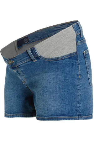 Love2wait Low waist regular fit zwangerschapsshort Korte broek Blauw Dames Denim