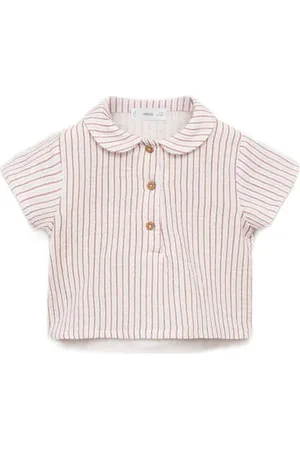 MANGO Polo roze Jongens Katoen Polokraag Streep