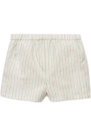 MANGO Casual short lichtgroen Korte broek Jongens Katoen Streep